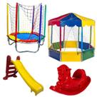 Pula Pula Trampolim Cama Elástica 1,40m Piscina de Bolinhas Oitavada 2,00m Picadeiro Escorregador Médio Gangorra 1 Lugar Rotoplay Brinquedos