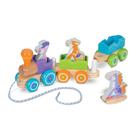 Pull Train Melissa e Doug interpretam pela primeira vez animais de fazenda de rock de madeira