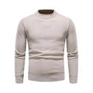 Pulôver Masculino de Veludo para Inverno - Suéter Quente de Malha Slim Fit