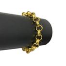 Pulseira 10mm Elo Português Feminina Banhada a Ouro 18k