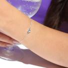 Pulseira 16cm + Pingente coração zircônia white + 3 cm extensor