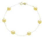 Pulseira 18 Cm De Ouro 18k 750 Perolas Legitimas