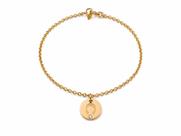 PULSEIRA 18CM SIGNO DE PEIXES E CRUZ ANSATA COM ZIRCÔNIA - Prata Banhado a Ouro 18K