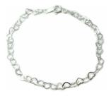 Pulseira 22 Cm Feminina Prata Legitima 925 Elo Coração Pulseira 22 Cm Feminina Prata Legitima 925 Elo Coração