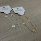 Pulseira 3 trevos trabalhados mine ouro Pulseira 3 trevos trabalhados mine ouro