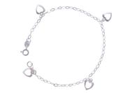 Pulseira 4 Coração Vazado Pendurado 4mm Pulseira 4 Coração Vazado Pendurado 4mm