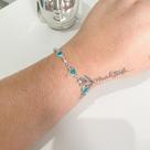 Pulseira 4 Zircônias Azul Sky - PRATA 925