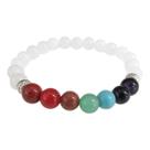 Pulseira 7 Chakras 8mm - Quartzo Branco: Equilíbrio e Harmonia