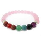 Pulseira 7 Chakras 8mm - Quartzo Rosa