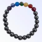 Pulseira 7 Chakras com pedras e hematita e silicone