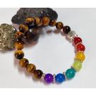Pulseira 7 Chakras Olho de Tigre - Alinhamento dos Chakras