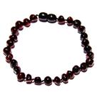 Pulseira acima de 20cm Âmbar Báltico Cereja Polido