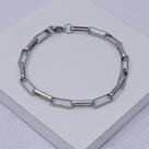 Pulseira Aço Inox Masculina Elo Retangular - 21cm Pulseira Aço Inox Masculina Elo Retangular - 21cm