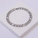 Pulseira Aço Inox Prateada Elos Grumet 3x1 - 7mm