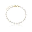 Pulseira Adulta Feminina Pérolas Banhado a Ouro 18k Delicada Pulseira Adulta Feminina Pérolas Banhado a Ouro 18k Delicada
