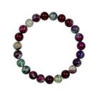 Pulseira Agata Color Mix 8mm Pedra Natural Equilíbrio Emocional Unissex