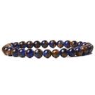 Pulseira Agate Stone Bead azul e marrom ajustável 19 cm