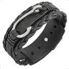 Pulseira Ajustável De Couro Masculina Anzol Pescaria Proteção Força Prosperidade