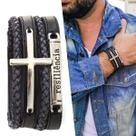 Pulseira Ajustável De Couro Masculina Resiliência