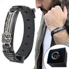 Pulseira Ajustável Moto Route 66 Bracelete Rota 66 Couro Legítimo Inox