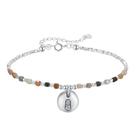 Pulseira Alxa Agate Sugar Cube com miçangas em prata esterlina 925