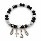 Pulseira Amuletos Cristal Pretos Velhos Cruz Proteção Espiritual