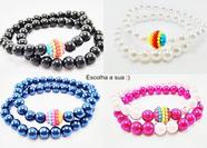 Pulseira Arco íris em pérolas artificiais Lgbt - REF PP1/0119