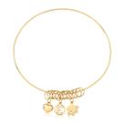 Pulseira Argola pet dog letra coração berloque Ouro 18K