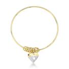 Pulseira aro fino coração liso e cravejado love Pulseira aro fino coração liso e cravejado love