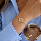 Pulseira Árvore de Vida Dourada Feminina em Aço Inox