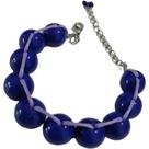 Pulseira Azul Artesanal Contas Azul Bolas Grandes
