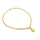 Pulseira Bailarina de Ouro 18k com Berloque Pingente Coração Bracelete Feminino Pulseira Bailarina de Ouro 18k com Berloque Pingente Coração Bracelete Feminino