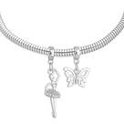 Pulseira Ballet Berloque Banhado a Prata 925