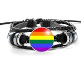 Pulseira Bandeira do Orgulho Gay Pride Cores do Arco Íris LGBT Unissex e Ajustável