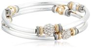 Pulseira Bangle Bracelet Nine West Tri Tone, conjunto de 2 para mulheres