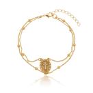 Pulseira Banhada A Ouro 18k Cruz De Bolinhas Pulseira Banhada A Ouro 18k Cruz De Bolinhas