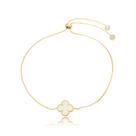 Pulseira Banhada A Ouro Com Chaton Madrepérola