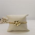 Pulseira Banhada a Ouro Corrente Lacraia com Flor - PLN2