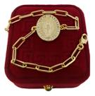 Pulseira Banhada a Ouro Joias Nobre 19cm Elo Cadeado Ouro 3mm