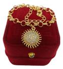 Pulseira Banhada a Ouro Portuguesa 4mm Com Berloque