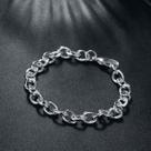 Pulseira Banhada Prata 925 Feminina 20cm Elos Redondos Corrente Folheada de Luxo Brilho Duradouro