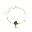 Pulseira Banhado A Ouro Resinado Preto Vc