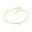 Pulseira banhado ouro 18k feminina pingentes berloques pedra elo cadeado infinito e zircônia rommanel 551764