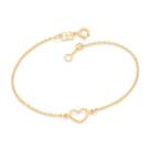 Pulseira banhado ouro 3x 24k 18k e 22k feminina com pingentes berloques fio elos intercalados coração vazado rommanel 551674 Pulseira banhado ouro 3x 24k 18k e 22k feminina com pingentes berloques fio elos intercalados coração vazado rommanel 551674