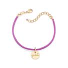 Pulseira banhado ouro 3x 24k 18k e 22k feminina com pingentes berloques lilás pingente gratidão rommanel 20 cm 16cm 552117