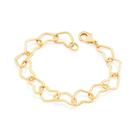 Pulseira banhado ouro 3x 24k 18k e 22k feminina corações fecho lagosta rommanel 551729 Pulseira banhado ouro 3x 24k 18k e 22k feminina corações fecho lagosta rommanel 551729