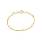 Pulseira banhado ouro 3x 24k 18k e 22k feminina de bolinha bolas rommanel 4 mm 550194 Pulseira banhado ouro 3x 24k 18k e 22k feminina de bolinha bolas rommanel 4 mm 550194