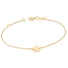 Pulseira banhado ouro 3x 24k 18k e 22k feminina elo cadeado com pingente flor rommanel 552043