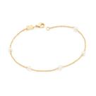 Pulseira banhado ouro 3x 24k 18k e 22k feminina fio com pérolas intercaladas rommanel 550687