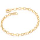 Pulseira banhado ouro 3x 24k 18k e 22k feminina grossa elos cadeados e ovais rommanel 551749